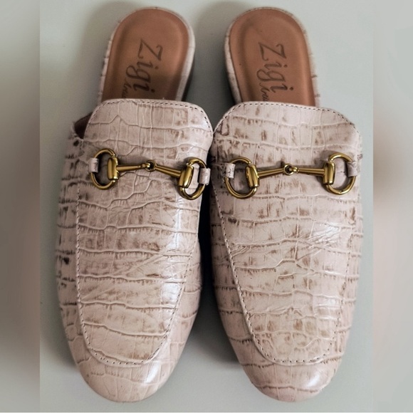 LEATHER ZIGI ARTISAN CROC MULES - Picture 2 of 7